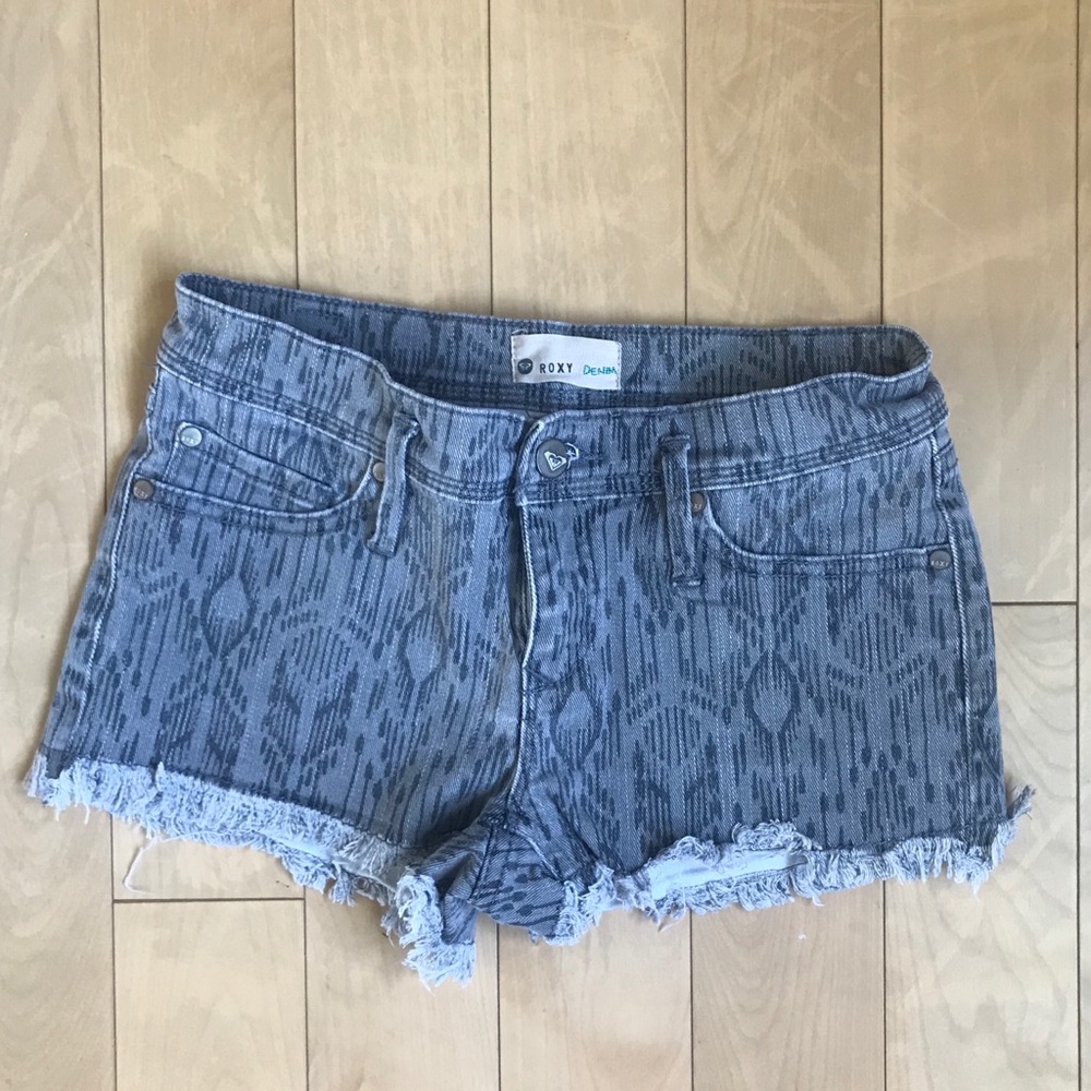 Roxy Pattern Denim Shorts